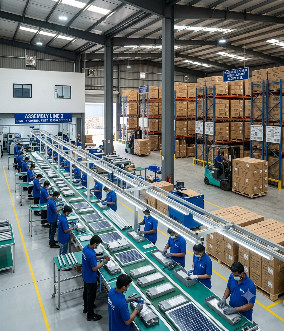 shangmao.cn Dongsu Energy solar light factory assembly line workshop
